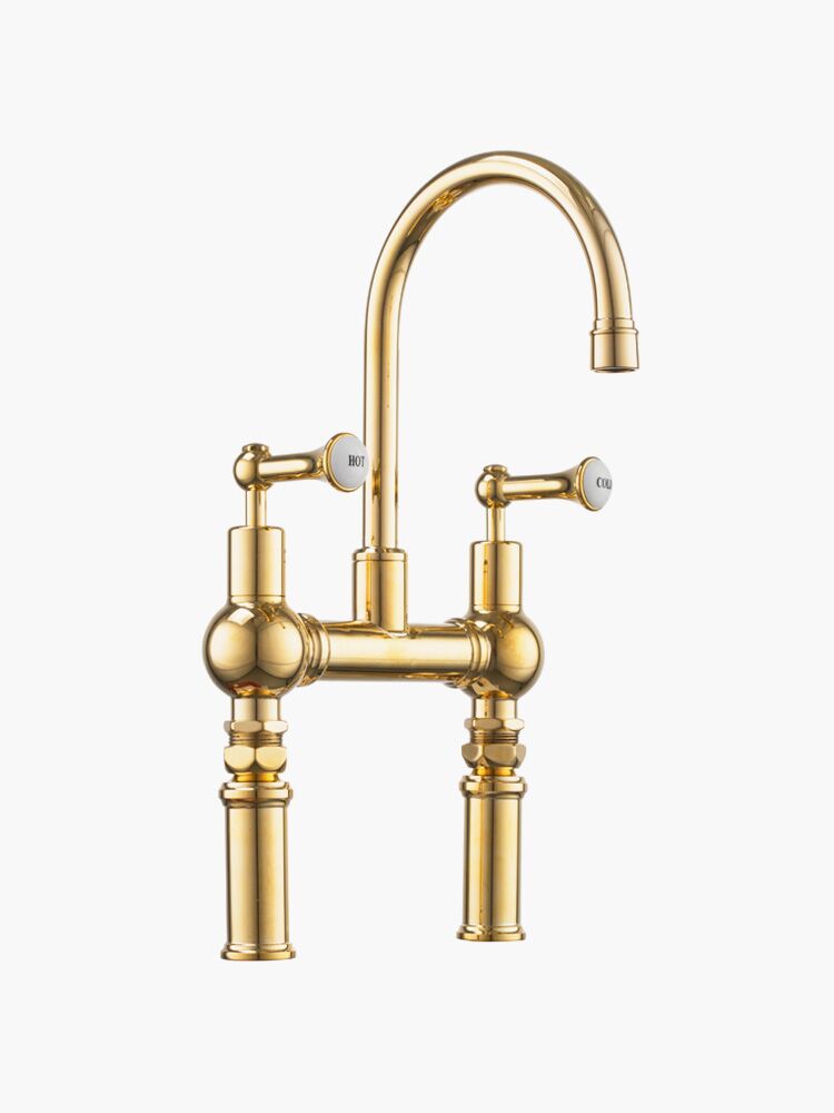 Heritage Basin bridge mixer, deck mounted