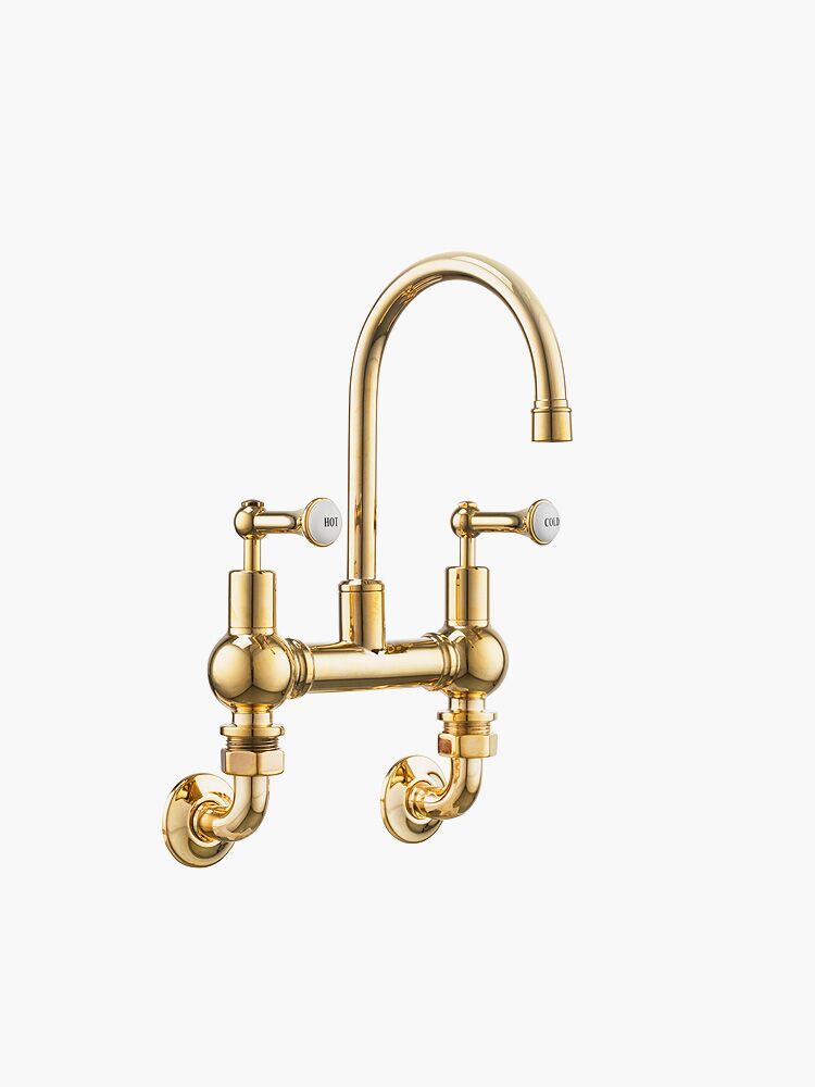 Heritage Basin bridge mixer, wall mounted